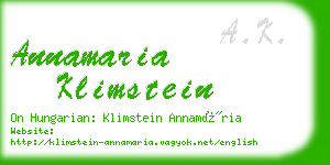 annamaria klimstein business card